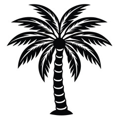 Obraz premium cute tropical palm tree vector clipart on white ba (1).eps