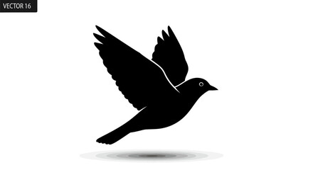 Elegant silhouette of a bird in flight representing freedom and tranquility nature and art