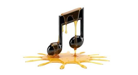 Liquid melody musical notes transformed by viscous amber honey in a delectable conceptual art