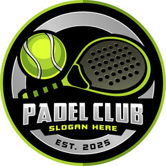 The padel club emblem logo design