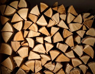 Stacked firewood close-up (2)