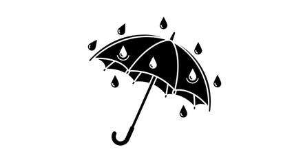 Vector umbrella illustration against rain stylized weather protection concept graphic