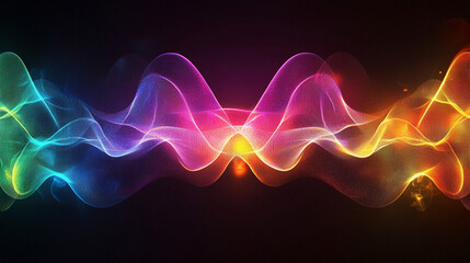 Vibrant abstract background featuring a colorful waveform effect with dynamic flowing lines. Modern digital design ideal for technology, music, and creative visual concepts