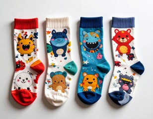 Colorful Cartoon Character Socks for Kids and Adults