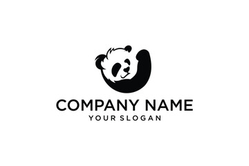 Panda head logo design vector