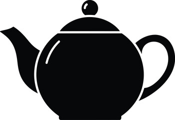 Classic ceramic teapot silhouette clean vector icon for beverage and kitchen design elements vector