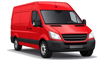 Red delivery van illustration