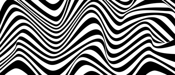Black and white line curve abstract background. black and white background. 