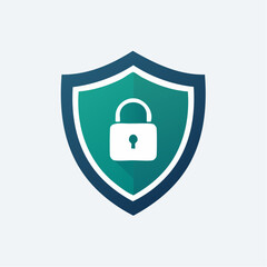 Minimalistic security icon featuring a padlock inside a shield, symbolizing protection and privacy in digital and physical environments.