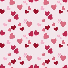 Seamless Heart Pattern – Cute Valentine Red and Pink Love Background Perfect for Wraping paper, background and Fabric