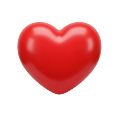Fototapeta premium 3D Red Heart Glossy Isolated Symbol. Love, Passion, Relationship, Health, Charity Concept. Cute Sign Render Illustration on Transparent Background