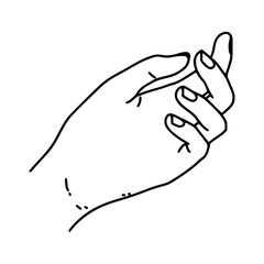 minimalist line art hand pinching or grasping