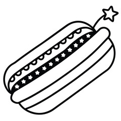 vector illustration of hot dog with american flag  (1).eps