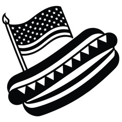 vector illustration of hot dog with american flag  (3).eps