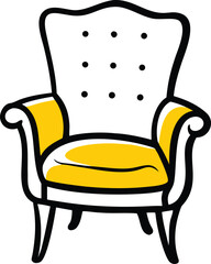 vintage armchair vector illustration on white back (1).eps