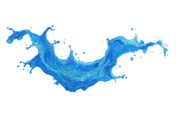 Abstract Blue Water Splash on Black Background
