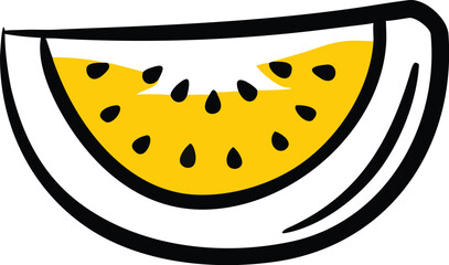 watermelon slice with smiling face vector illustra.eps