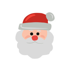 Santa Claus in Flat Style for Christmas Holiday Icon