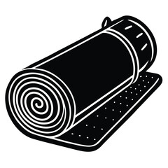 yoga mat rolled up vector illustration on white ba (1).eps