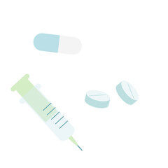注射器と薬のセットイラスtp