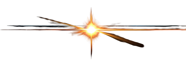 Bright Orange Starburst Light Effect on Black Background