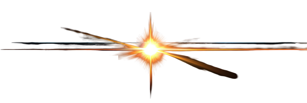 Bright Orange Starburst Light Effect on Black Background