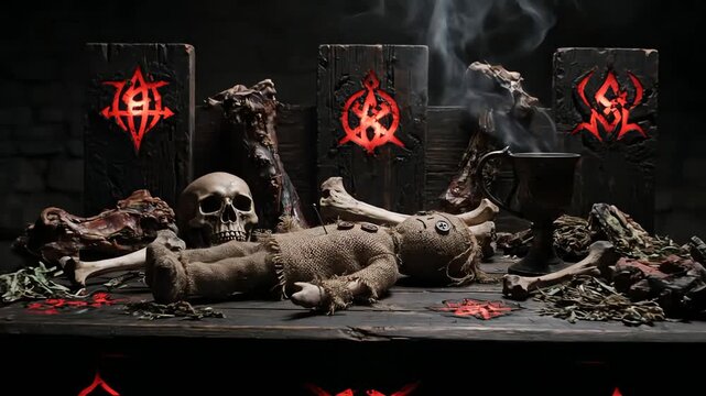 hand piercing voodoo doll dark ritual