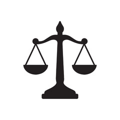 Scales of Justice Symbolizing Fairness Law and Legal System Advocate Courtroom Decision Making and Equality Rights Showing Balanced Judgement and Impartiality in Legal Proceedings silhouette icon