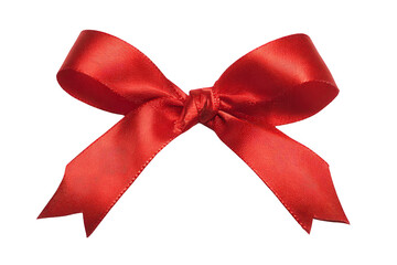 Red Glittering Bow Isolated On Black Background