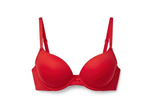 Red pushup bra isolated on white background