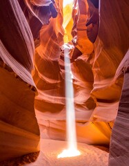 Sunbeam in a sandstone canyon