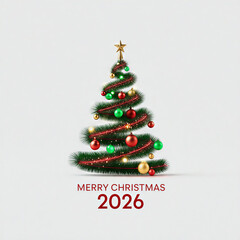 Minimalist Glowing Christmas Tree 2026 with Festive Elements