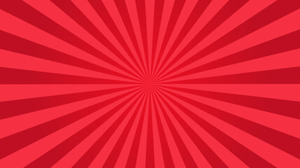 Red and yellow sun ray background. Shine summer sunburst in retro design. Template for poster or banner.