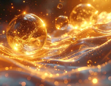 Golden spheres and liquid texture