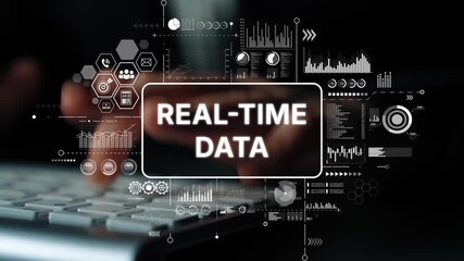 Dynamic Visual Representation of Real-Time Data with Analytics and Interface Elements for Technology Solutions. Asymptotic smart data analytic. - Powered by Adobe