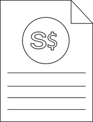 sketch of paper icon and Singapore dollar icon