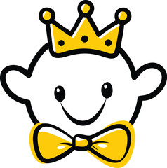 cute baby crown with bow tie vector illustration o.eps
