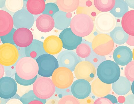 Pastel circles overlapping on a light background