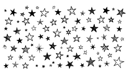 Hand-drawn collection of various stars