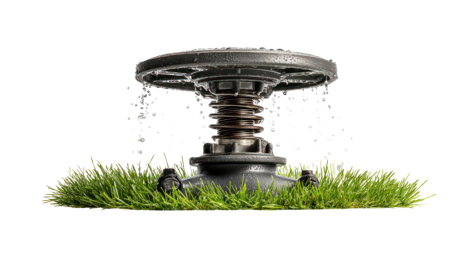 Close up of a miniature fountain with water splashing isolated on transparent background - Powered by Adobe