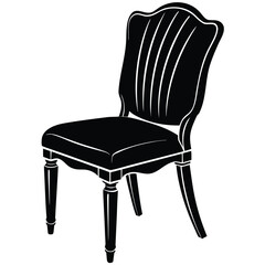 chair silhouette vector illustration on white back.eps