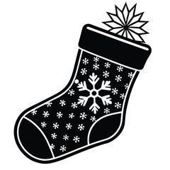 christmas stocking with snowflake pattern vector o (1).eps