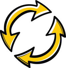 circular arrow recycling style illustration on whi.eps
