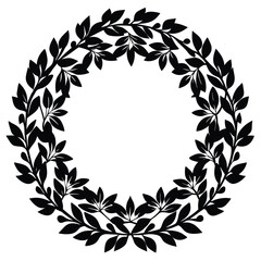 circular wreath silhouette vector illustration on .eps