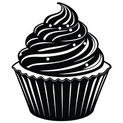 cupcake with frosting vector illustration on white (1).eps