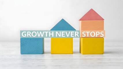 Colorful geometric shapes demonstrating growth and progress