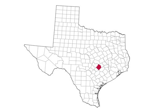 Location Of Bastrop County in Texas Map, USA