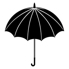 black umbrella isolated on white background