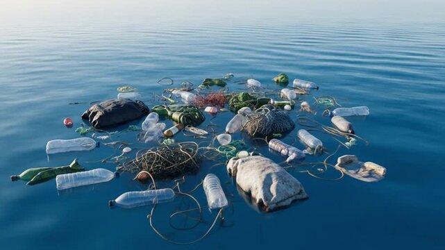 Seas Garbage Patch Amidst Azure Serenity