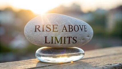 Stone With Rise Above Limits Message and Inspirational View